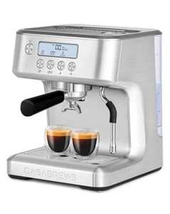 CASABREWS Ultra Macchina da Caffè Espresso con Display LCD, Montalatte, Acciaio Inox - Foto 1 di 7
