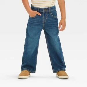 Toddler Boys' Straight Fit Jeans - Cat & Jack Medium Wash 3T: - Picture 1 of 3