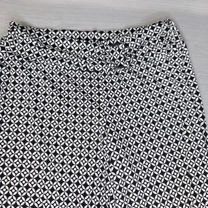 Pantalone Robert Louis pull on bianco e nero gamba larga donna L elasticizzato cintura fluida - Foto 1 di 10