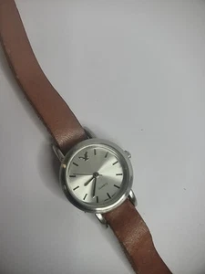 Vintage AEO American Eagle Outfitters Silver Tone Brown Wrap Strap Snap Womens - Picture 1 of 8