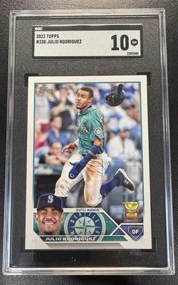 2023 Topps #330 Julio Rodriguez SGC 10 GEM MINT PMJS 40 - Image 1 of 2