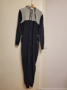 Kuschel Freizeit Overall Jumpsuit Einteiler Hausanzug Blau Grau Gr. M 38/40 (21) - Bild 1 von 10