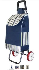 Foldable Grocery Shopping Cart Bag Trolley With Wheels Heavy Duty - Picture 1 of 3