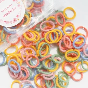 Haargummis für kleine Mädchen 200 Stück Mini Baumwolle Gummi Haarbänder Mehrfarbig - Bild 1 von 5