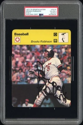 1977-79 Sportscaster Brooks Robinson 签名 PSA 4 签名 9 罕见 双级意大利 — 第 1/2 张图片