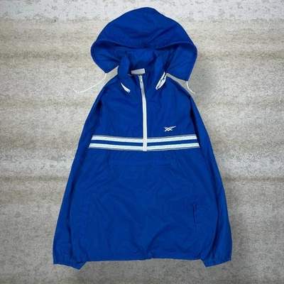 Vintage 80s Asics Tiger Windbreaker Jacket Mens M Royal Blue White Half Zip - Image 1 of 3