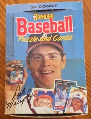 1988 Donruss Baseball Box 36 Unopened Wax Packs MLB Dale Murphy Sealed Packs - Image 1 of 4