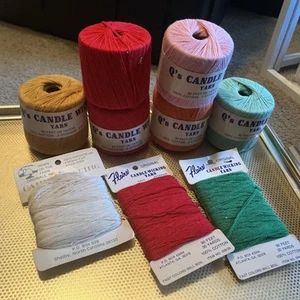 (9) Lotto Vintage NOS Q's, Flaire Candle Stoppino Filato Multicolore Come da Foto Lotto - Foto 1 di 3