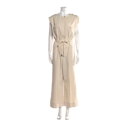 G Label by Goop Huntington Utility Jumpsuit Womens 0 Cream Cotton Linen Wide Leg - Image 1 of 4