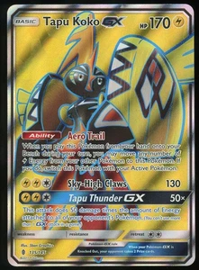 Pokemon TCG Tapu Koko GX Full Art Ultra Rare Holo 135/145 Guardians Rising NM - Picture 1 of 2
