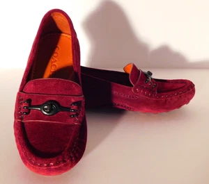 Zapatos planos Coach para mujer Crosby granate de gamuza talla 5B NUEVO - Imagen 1 de 5