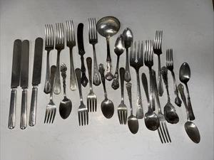 GEMISCHTES 2,5 Pfund Lot Antik Vintage Silberteller Besteck Geschirr DYI Handwerk - Bild 1 von 12