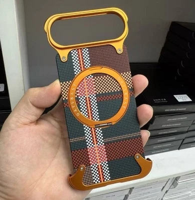 Magnetic Metal Carbon Fiber Frameless Stand Back Case For iPhone 17 16 Pro Max - Image 1 of 4