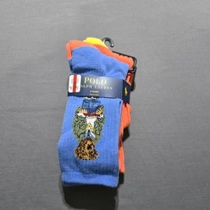 Polo Ralph Lauren Bear Crew 2 Paar Herrensocken 6-12 hellblau orange Polo Paris - Bild 1 von 1