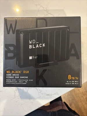 WD BLACK D10 8TB Game Drive USB Desktop External HDD - ‎WDBA3P0080HBK-NESN - Image 1 of 2