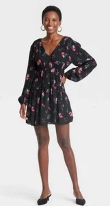 A New Day Sz 1X Dark Romantic Boho Cottagecore Goth Chic Hi Low Floral Dress - Afbeelding 1 van 11