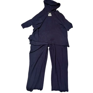2-teiliges ATM Anthony Thomas Melillo Strick Hoodie Hose Set Loungewear NEU gerippt XS - Bild 1 von 19