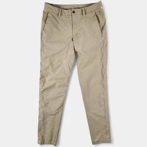 Lululemon Pantalone Commissione Uomo 32 Sabbia Slim Tempo Libero Elasticizzato M5A73S - Foto 1 di 16