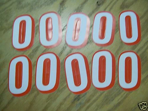 NUMBER 0 贴纸 3 英寸红色/白色乙烯基 10 数量赛车评分免运费 — 第 1/1 张图片