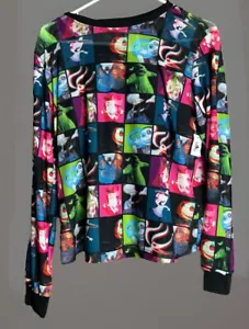 DISNEY Nightmare Before Christmas Long Sleeve Stretch Top w Tank Liner Womens XS - Picture 1 of 8