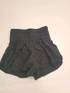 FREE PEOPLE Movement Boxing Shorts Sz Medium The Way Home High Rise Lined Black - Picture 1 of 8