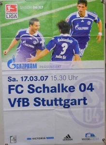 Schalke vs. VfB Stuttgart Poster Plakat Spielankündigung Fußball 17.03.2007 FP33 - Bild 1 von 1
