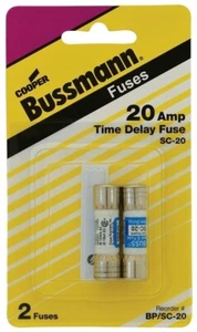 Fusible de retardo de tiempo Bussmann BP/SC-20, 20 A, 600 VAC, ~ paquete de 2. - Imagen 1 de 3