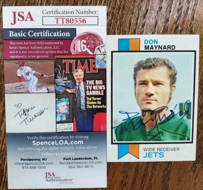 NICE Autographed Signed Jets Don Maynard 1973 Topps Football Card JSA  - Image 1 of 3