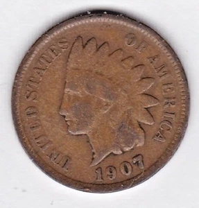 1907 INDIAN HEAD CENT in GOOD condition :~ PLEASE SEE THE SCAN stk 00005 - Imagen 1 de 4
