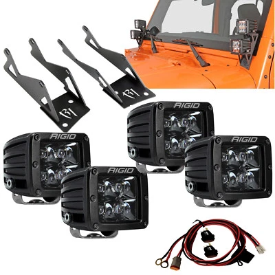 Rigid Midnight Edition PRO Dually LED Lights Kit for 07-18 Jeep Wrangler JK All - Image 1 of 4