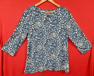 Kim & Co blue circle pattern stretch top size M - Picture 1 of 4