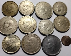 Lote de 10+ monedas turcas antiguas de Turquía. 245-217 - Imagen 1 de 12