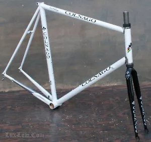 Vintage 62cm Colnago Road Bike FRAME FORK Columbus Steel Tour Bicycle Campagnolo - Picture 1 of 12