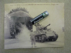 ww 2 1944 Sherman Tank unloading on beach from USS LST-517 and ww 2 Jeep - Picture 1 of 4