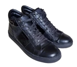 KURT GEIGER Trainers Hi Top Fly Mens Uk 12 Eu 46 Black Patent - Picture 1 of 13