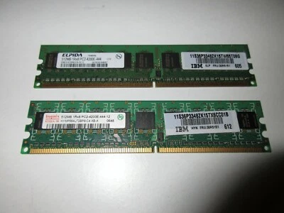 IBM xSeries 100 DDR2-RAM 1GB Kit 2x512MB PC2-4200E ECC 1R - 30R5151 - Image 1 of 2