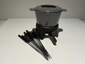 Swissmar Sierra 3-in-1 Fondue Set - Gray Cast Iron Enameled Clean - Picture 1 of 14