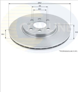 COPPIA DISCHI FRENO anteriori OPEL ASTRA H 8/2005 279,7mm - COMLINE ADC1131V - Foto 1 di 1
