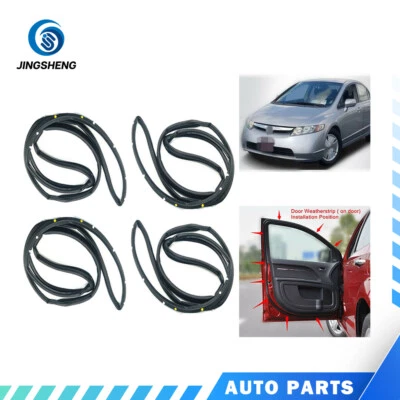 For Civic 2006-2011 Door Weatherstrip 4PC Sllence Opening Gasket On Door - Image 1 of 3