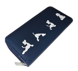 Cartera grande azul marino con cremallera diseño yoga perro - Imagen 1 de 4