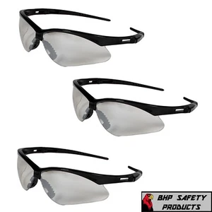 3 PAIR KLEENGUARD NEMESIS SAFETY GLASSES INDOOR/OUTDOOR MIRROR BLACK FRAME 25685 - Picture 1 of 3