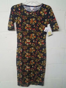 Lularoe XXS Julia Dress Black Floral Women’s Girl’s New - Picture 1 of 4