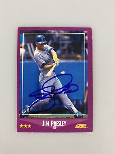 1988 Score Jim Presley #46 Auto Signed Autograph Mariners 