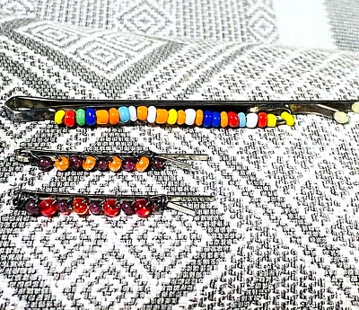 De Colección Bobbi Pins Cuentas Cabello Años 90 Correas Suroeste Boho Accesorio Nativo k Foto 1 de 4
