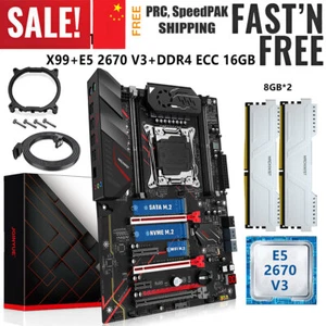 X99 Motherboard LGA 2011-3 with Xeon E5 2670 V3 16GB DDR4 ECC RAM WIFI NVME M.2 - Picture 1 of 12