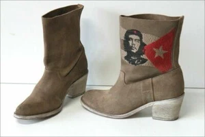 COCO & ABRICOT Bottines à Talons Daim Beige Motif Ché T 40 TBE - Foto 1 di 5