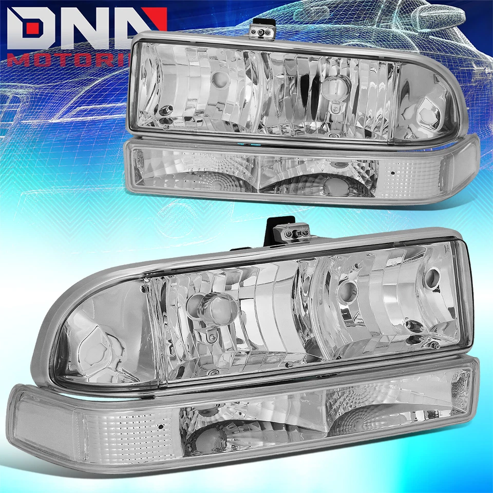 PARA CHEVY S10/BLAZER 1998-2004 FARO CROMADO/CLARO + LUZ DE SEÑAL DE PARACHOQUES Foto 1 de 4