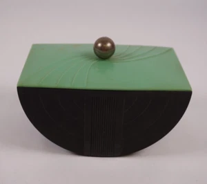 Art Decò verde menta MCM bachelite GE scatola cromata metà secolo moderna - Foto 1 di 8