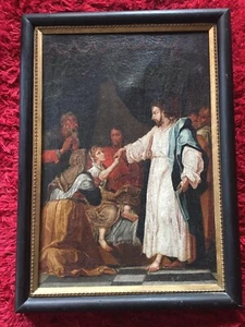 Uraltes Gemälde  Altes Bild 300 Jahre alt 70x50cm mit Rahmen  - Bild 1 von 12