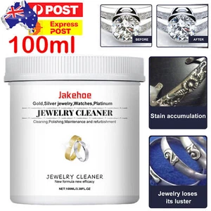 100ml Jewelry Cleaner Liquid Silver Gold Jewelry Care Cleaning Solution Rings - Picture 1 of 12